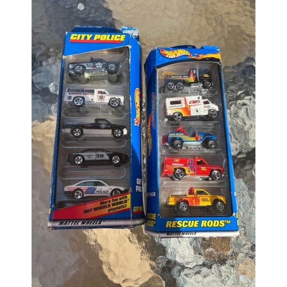 Vtg Hot Wheels First Responder Rescue Rods City Police Gift Packs Sets 1998-2000